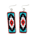 Love Thee Only Beaded Earrings In Ebony & Red