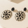 Midnight Rosette Earrings in Starry Black