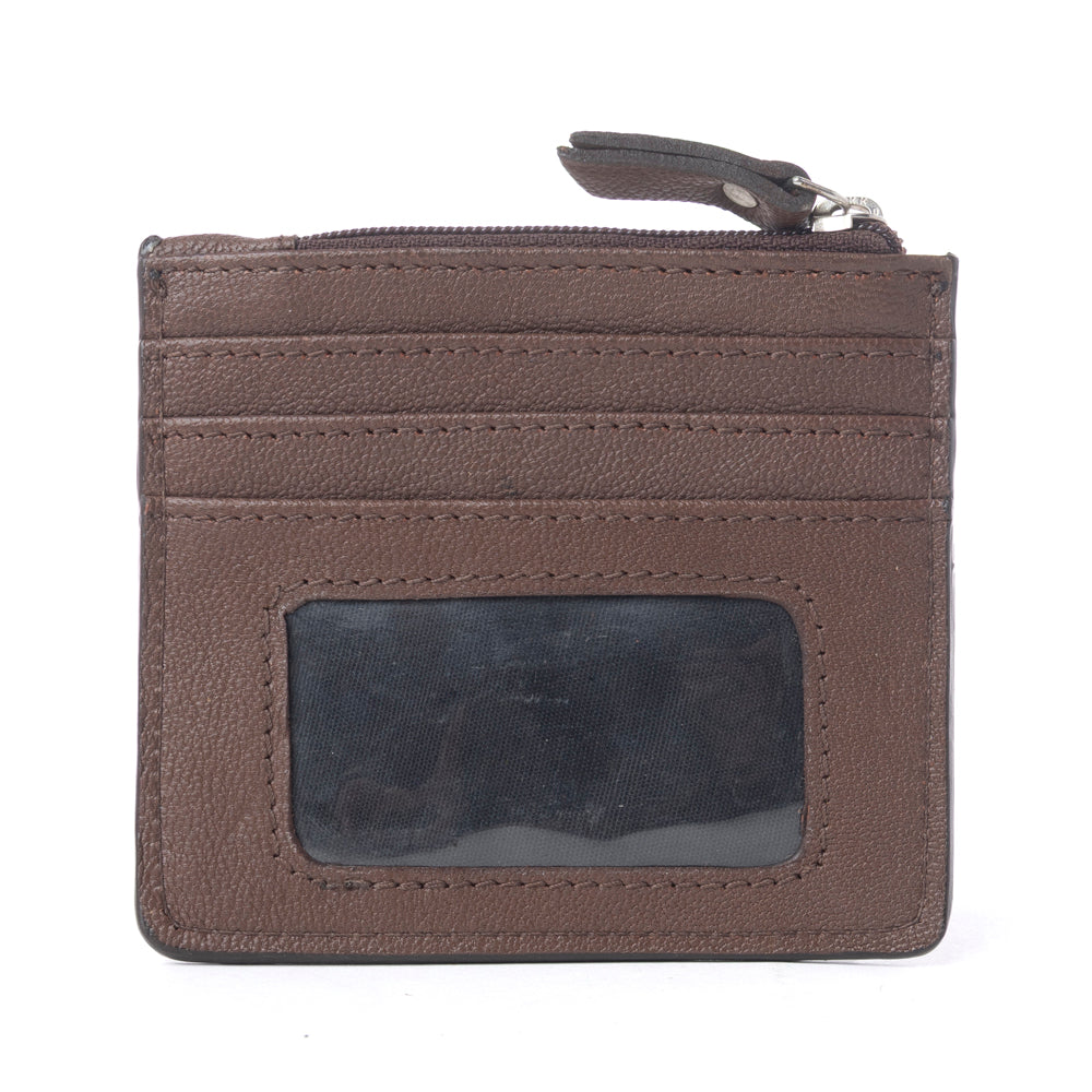 Myra Briar Creek Handtooled Leather Credit Card Holder in Sage Tan