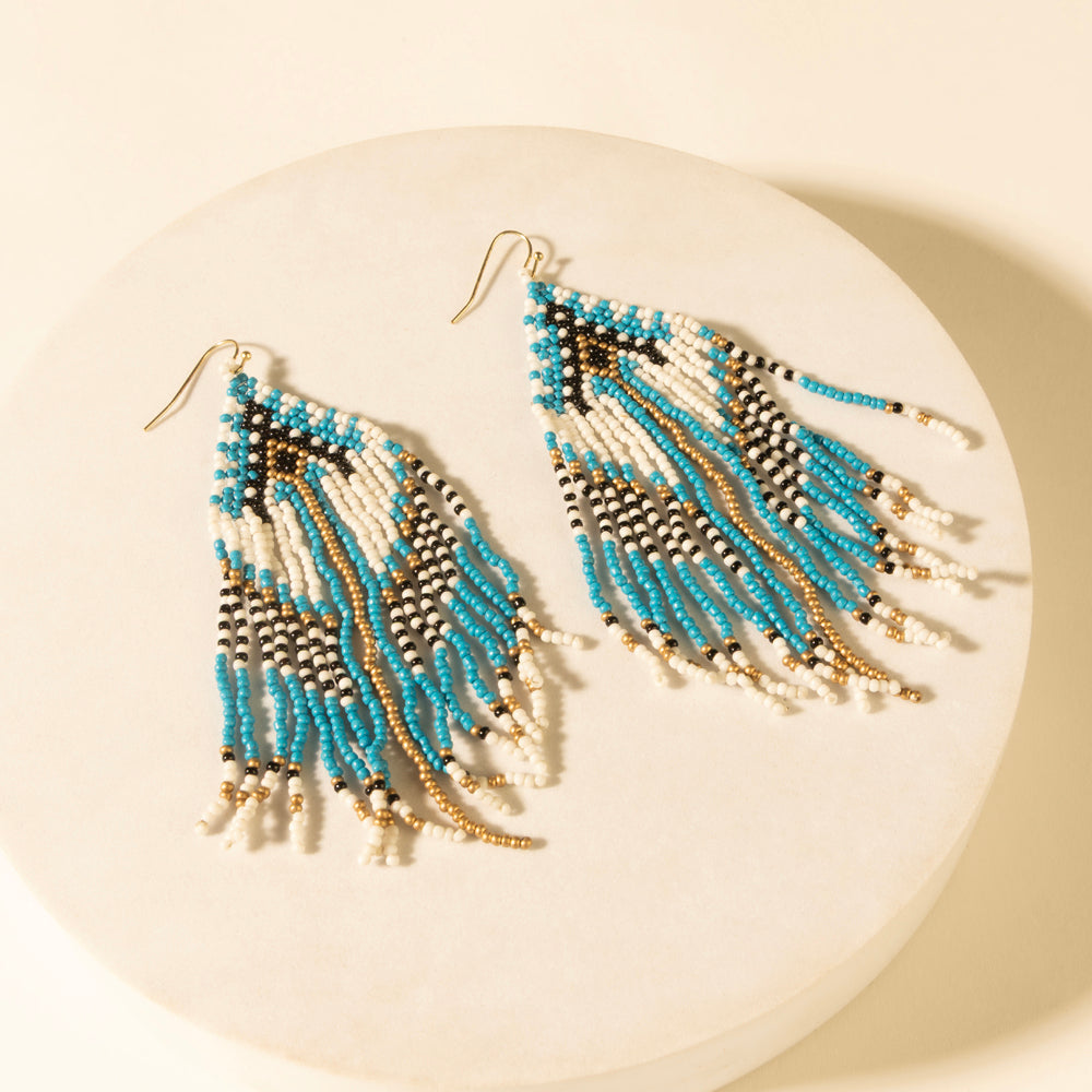 Myra Wildloom Chevron Drops in Riverstone Blue