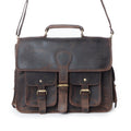 Myra Dust Creek Leather Laptop Bag in Saddle Ember