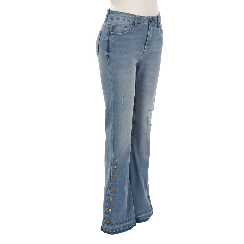 Regina Flared Button Accent Leg Jeans
