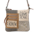 Myra Seeds of Love Crossbody Bag - Vintage Patch Leather Shoulder Bag with Zippered Pockets for Western Style
