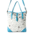 Pecos Pointe Canvas & Hairon Bag In Blue