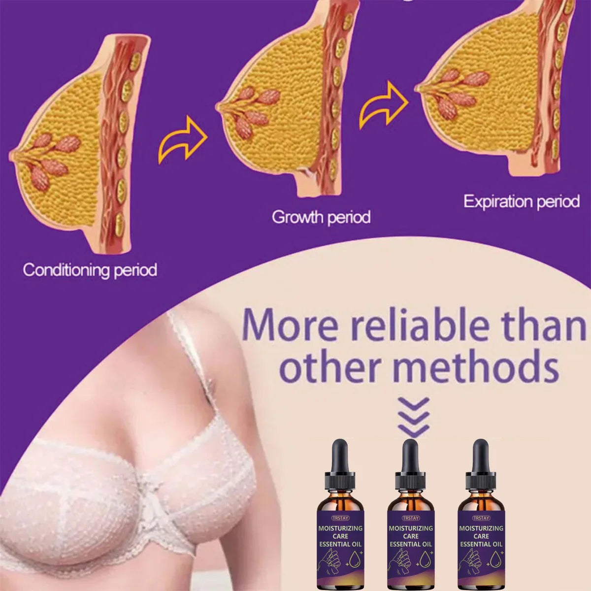 Chest Firming Essential Oil 30ml – Natural Plant Extract Breast Tightening & Skin Firming Oil | Body Lifting Massage Oil for Women