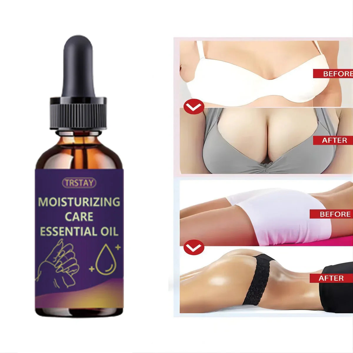 Chest Firming Essential Oil 30ml – Natural Plant Extract Breast Tightening & Skin Firming Oil | Body Lifting Massage Oil for Women