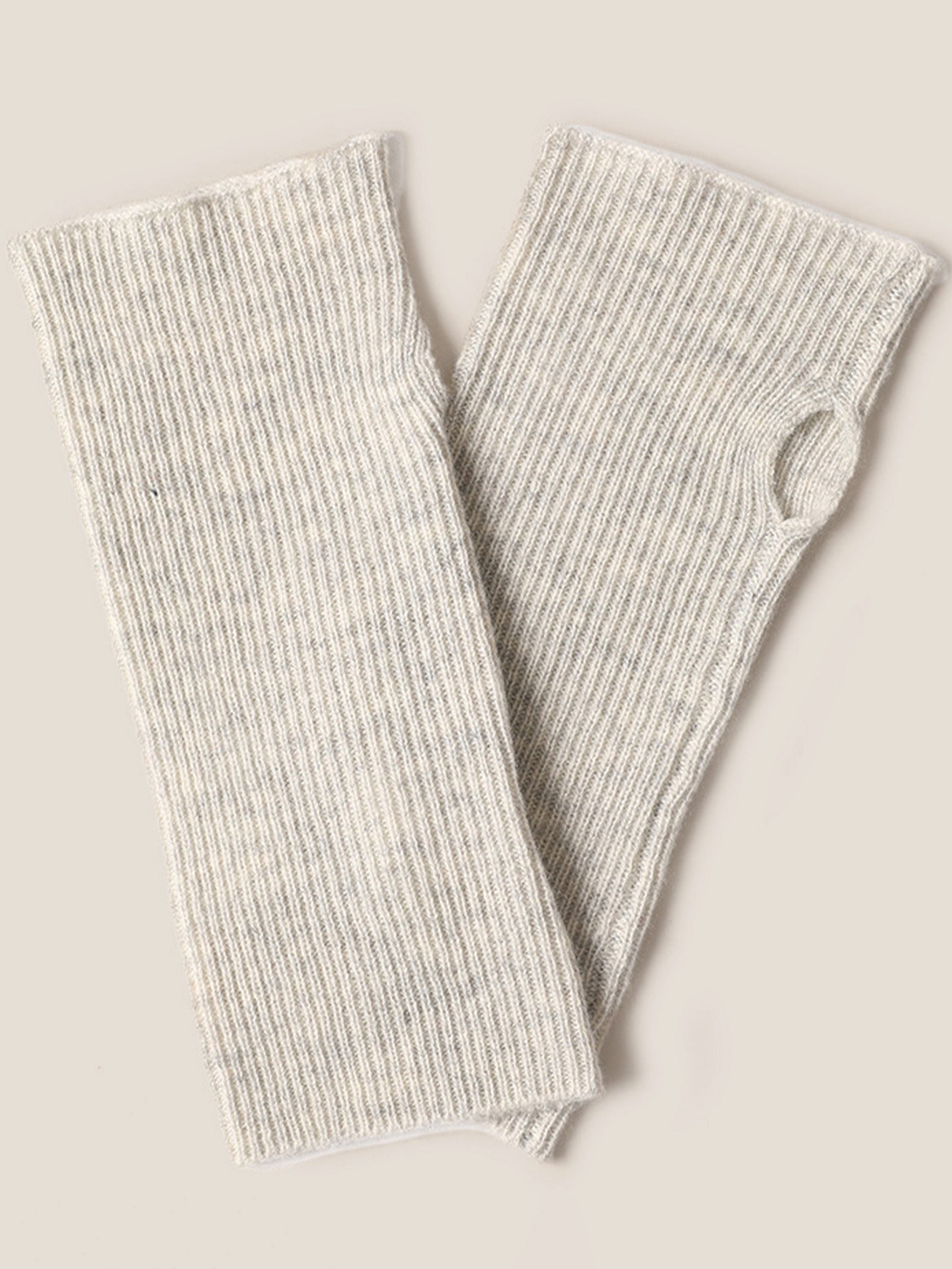 100% Cashmere Fingerless Knit Gloves
