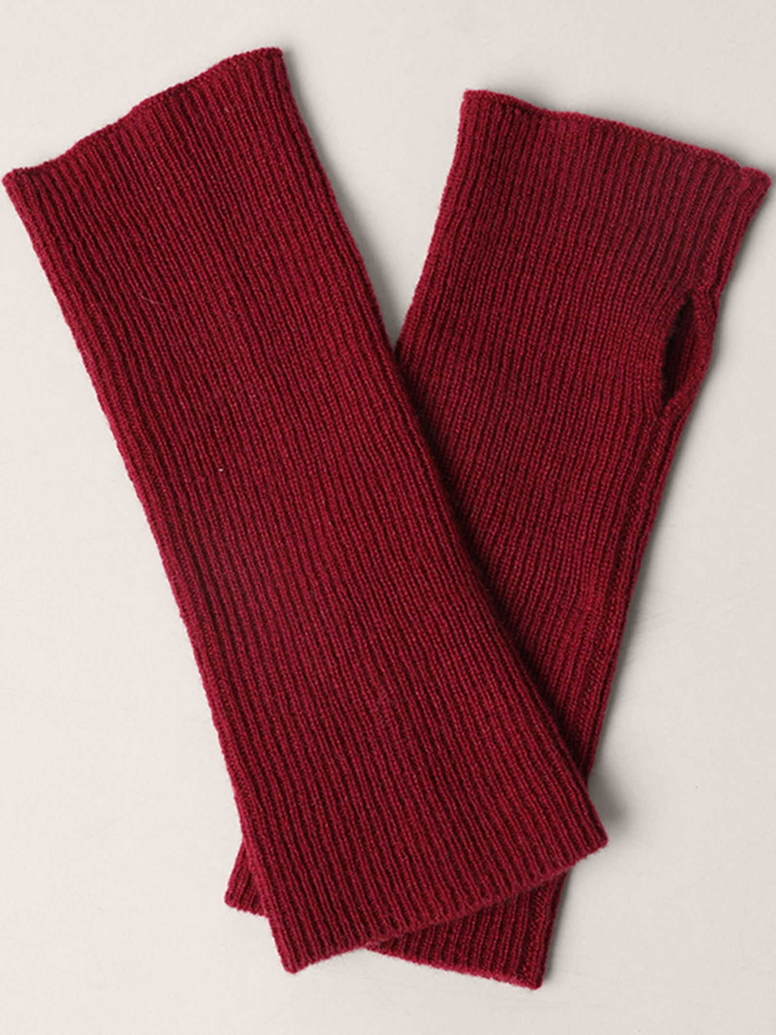 100% Cashmere Fingerless Knit Gloves