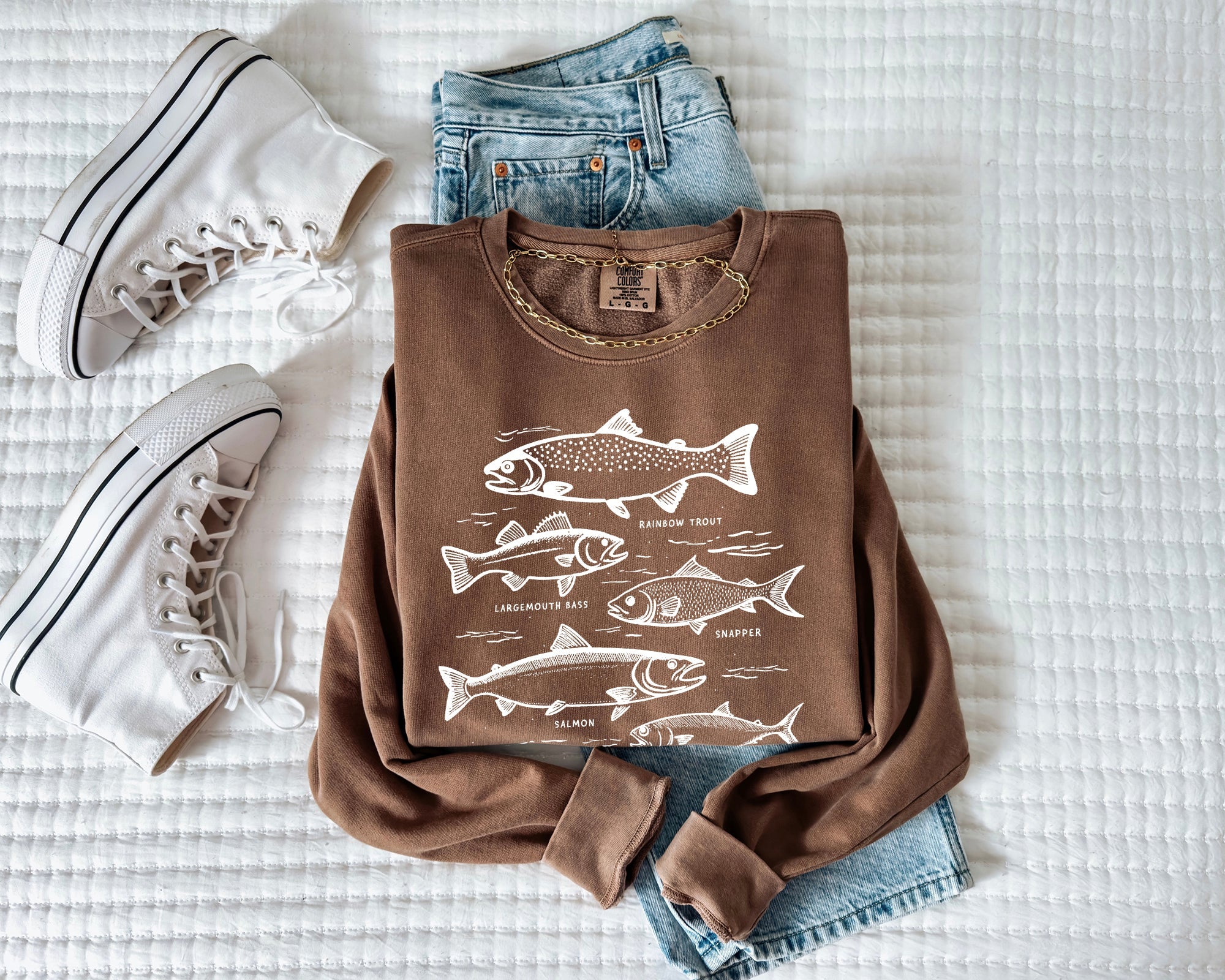 Sardines Salmon Tuna Fish Fishing Nature Camping Garment Dyed Comfort Colors Sweatshirt