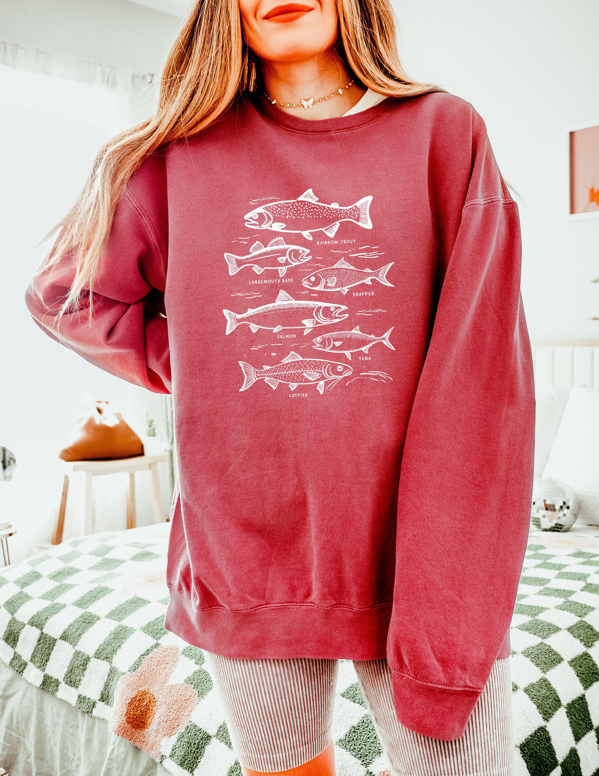 Sardines Salmon Tuna Fish Fishing Nature Camping Garment Dyed Comfort Colors Sweatshirt