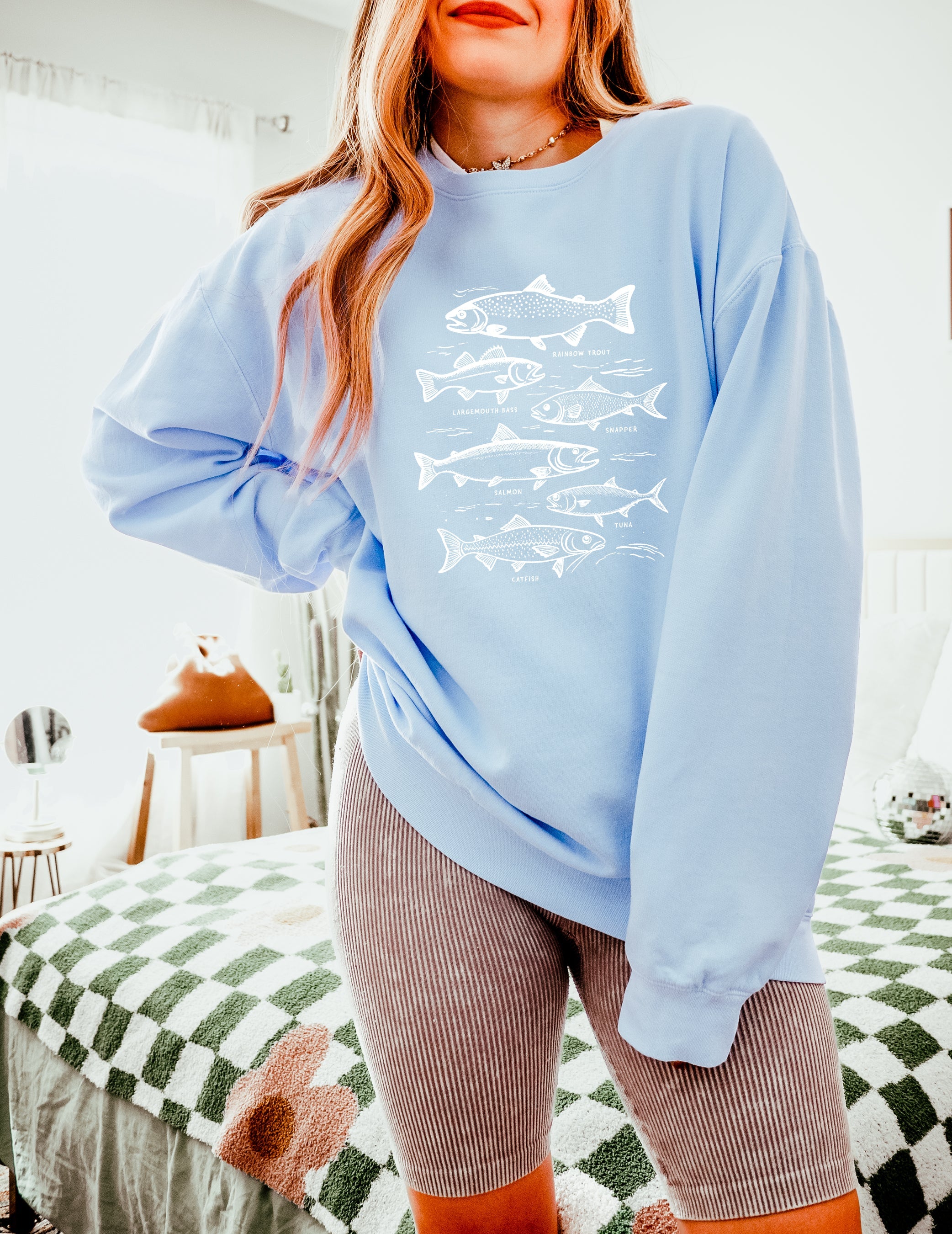 Sardines Salmon Tuna Fish Fishing Nature Camping Garment Dyed Comfort Colors Sweatshirt