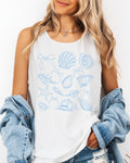 Seashell Lake Beach Comfort Colors Tank Top – Mountain Hiking Camping Vacation Nature Graphic