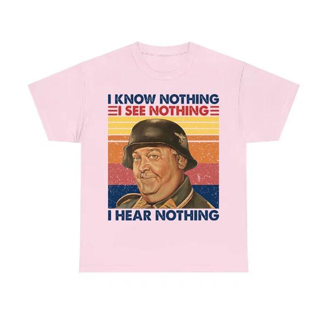 Sergeant Schultz "I Know Nothing" Vintage T-Shirt – Classic Hogan's Heroes Tee for TV Fans