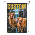 Live Preview Custom Your Pets Flag, Retro Vintage Portrait Bootleg Garden Flag, Personalized with Your Own Dog or Cat Photo C775