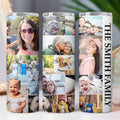 Live Preview Custom Collage Photo - Personalized Family Photo Skinny Tumbler - Gift for Dad, Gift for Mom C936