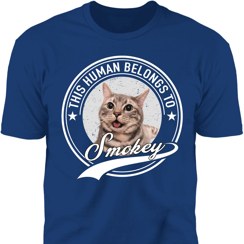 Human Belongs To Dog Cat Personalized Custom Photo Dog Cat Pet Shirt C251