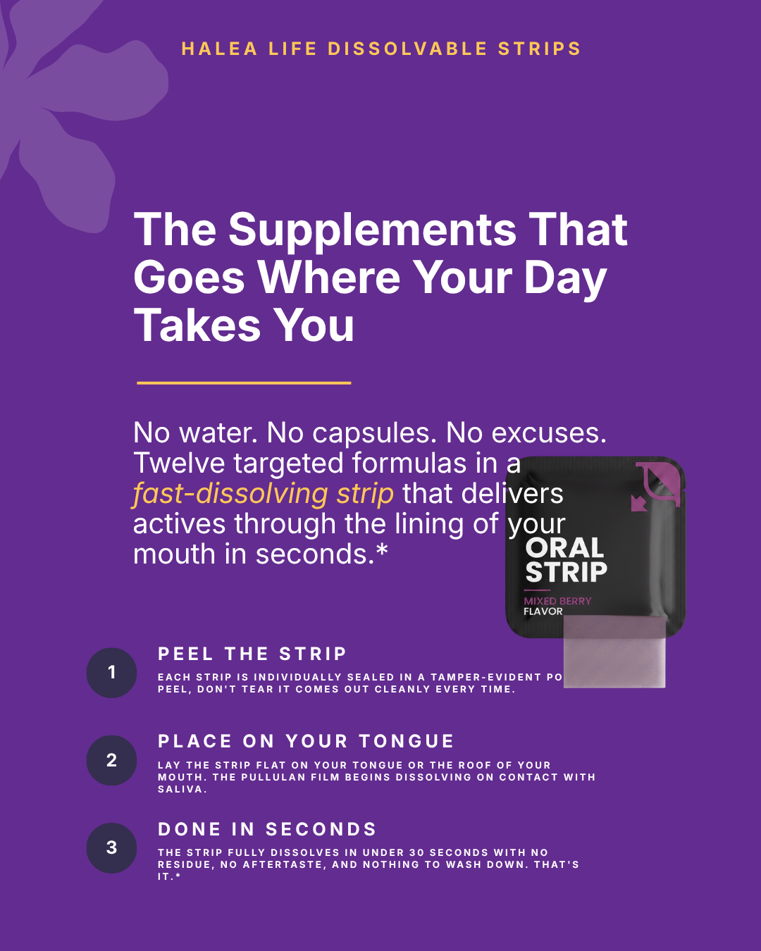 Focus & Vitality Strips - Lions Mane, Cordyceps & More