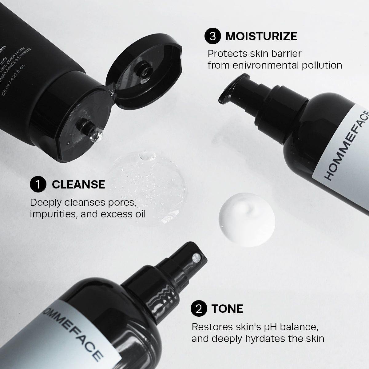 HommeFace Daily Skincare Trio 17.74 oz