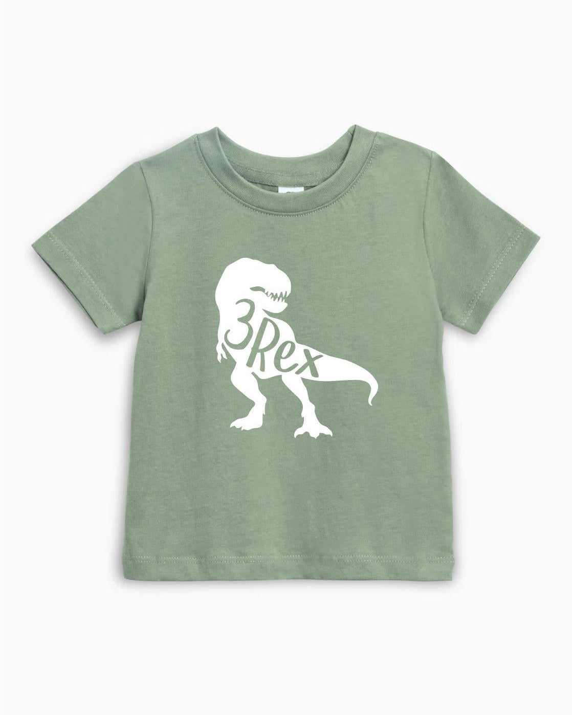 Three Rex Dinosaur Birthday Organic Cotton Kids T-Shirt – 3rd Birthday Baby & Youth Tee