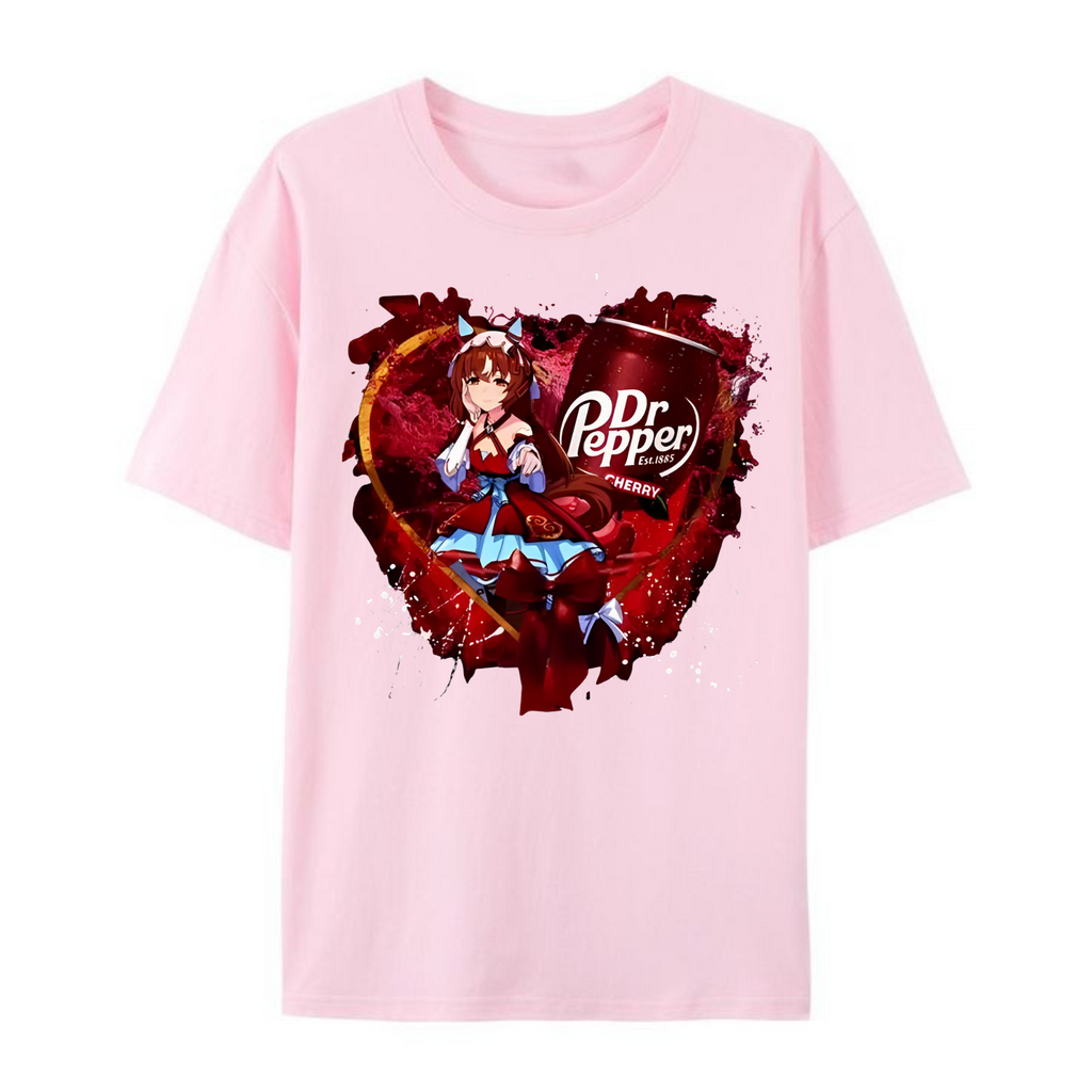 Uma Musume "Dr. Pepper Cherry" T-Shirt – Cute Anime Maid & Soda-Inspired Tee