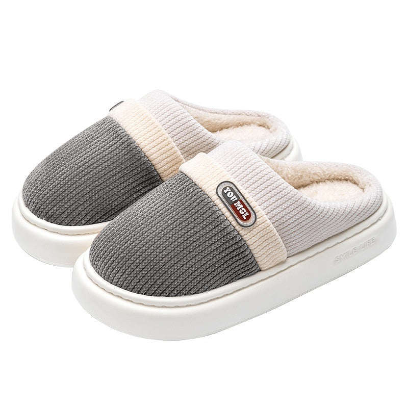 Cotton Slippers Women's Warm Color Matching Slippers