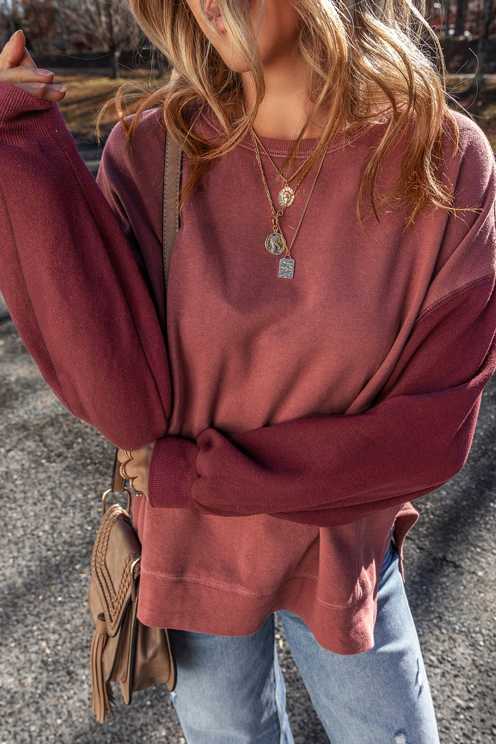 Ella Patchwork Drop Shoulder Pullover