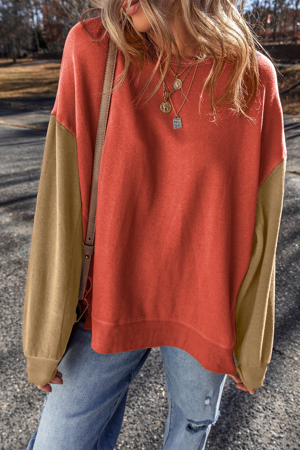 Ella Patchwork Drop Shoulder Pullover