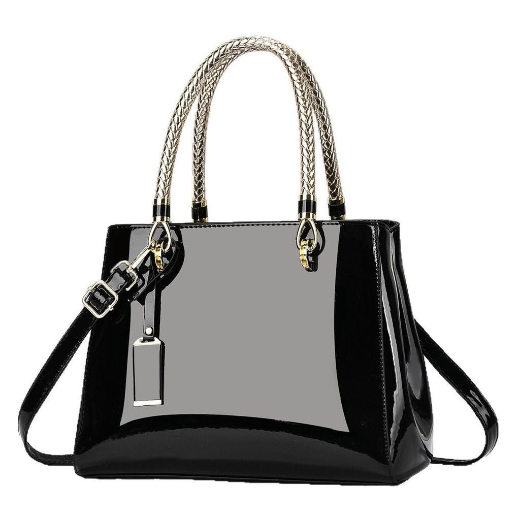 Fashionable Patent Leather Glossy Handbag Large-Capacity Casual Shoulder Crossbody Bag