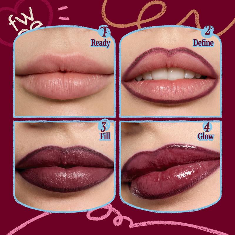 [Tiktok Shop Exclusive] Fwee Easy Lazy Lip Combo | LONG-LASTING DUAL COLORING STICK LIP + LINER & 3D Voluming Gloss | Transproof Lip Combo |