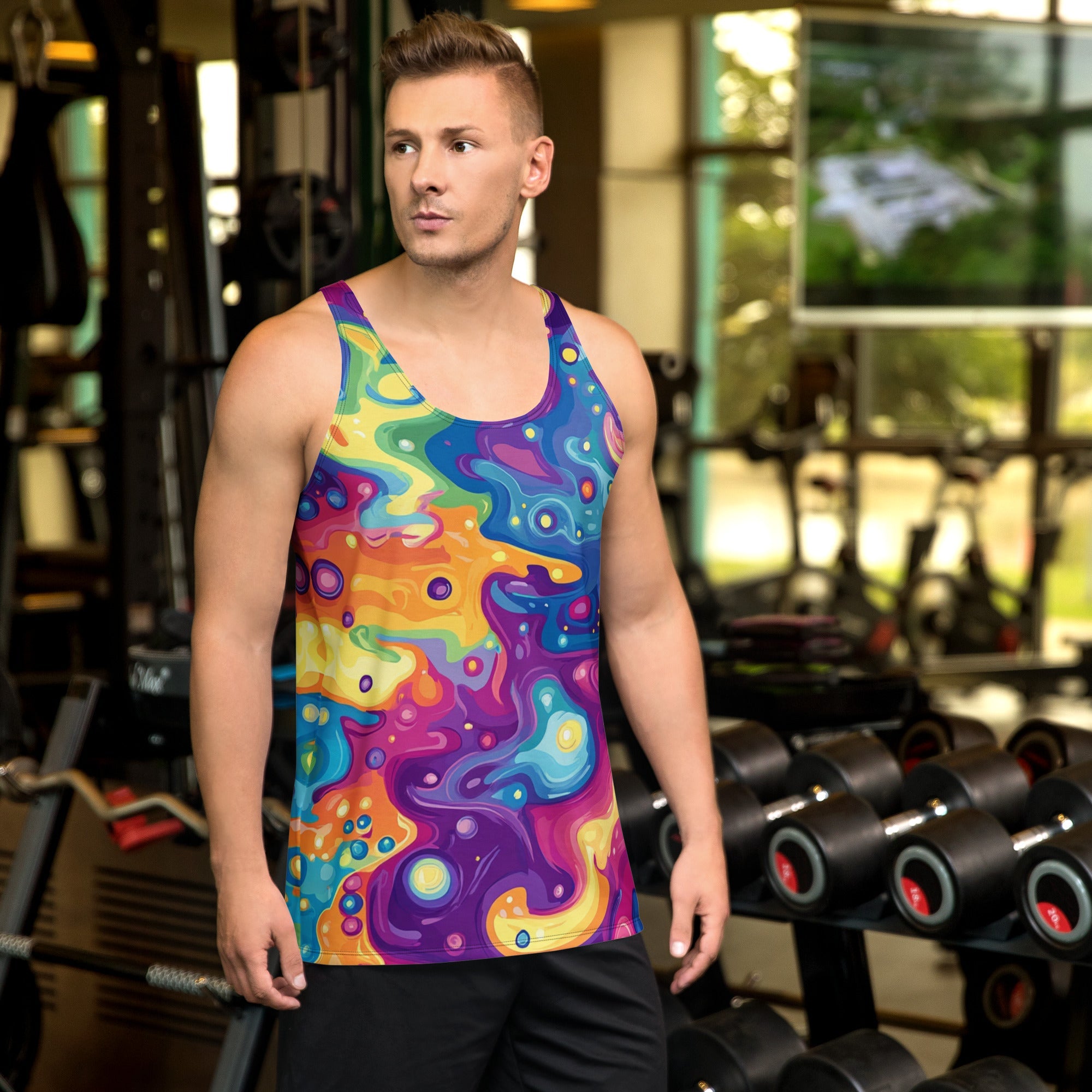 Galaxy Of Colors Tank Top For EDM Rave Festival Outfit Clothing