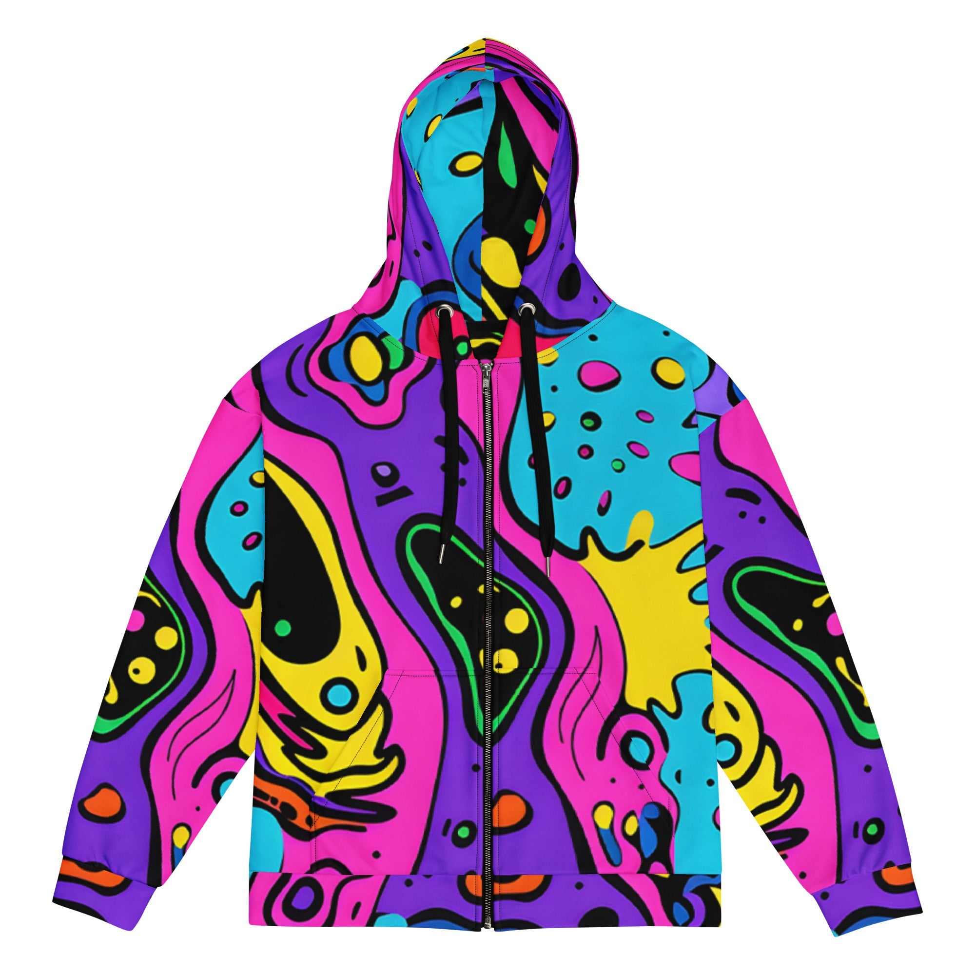 Neon Bio Trip Zip Up Hoodie For EDM Rave Festival Outfit Clothing