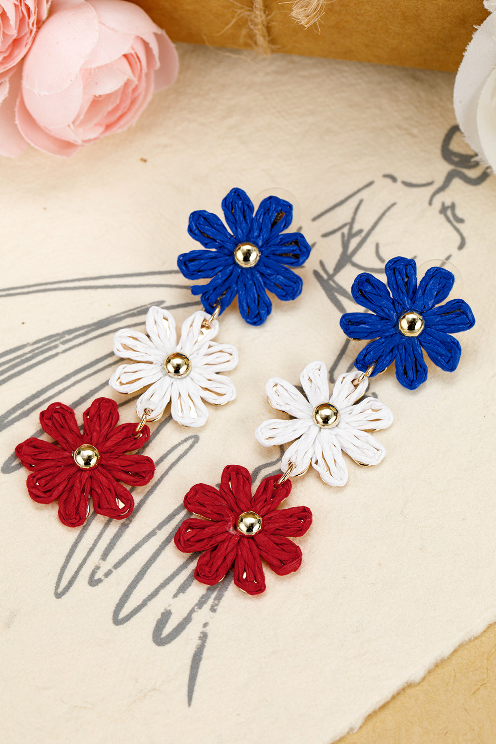 Skyler Flowers Stud Dangle Earrings