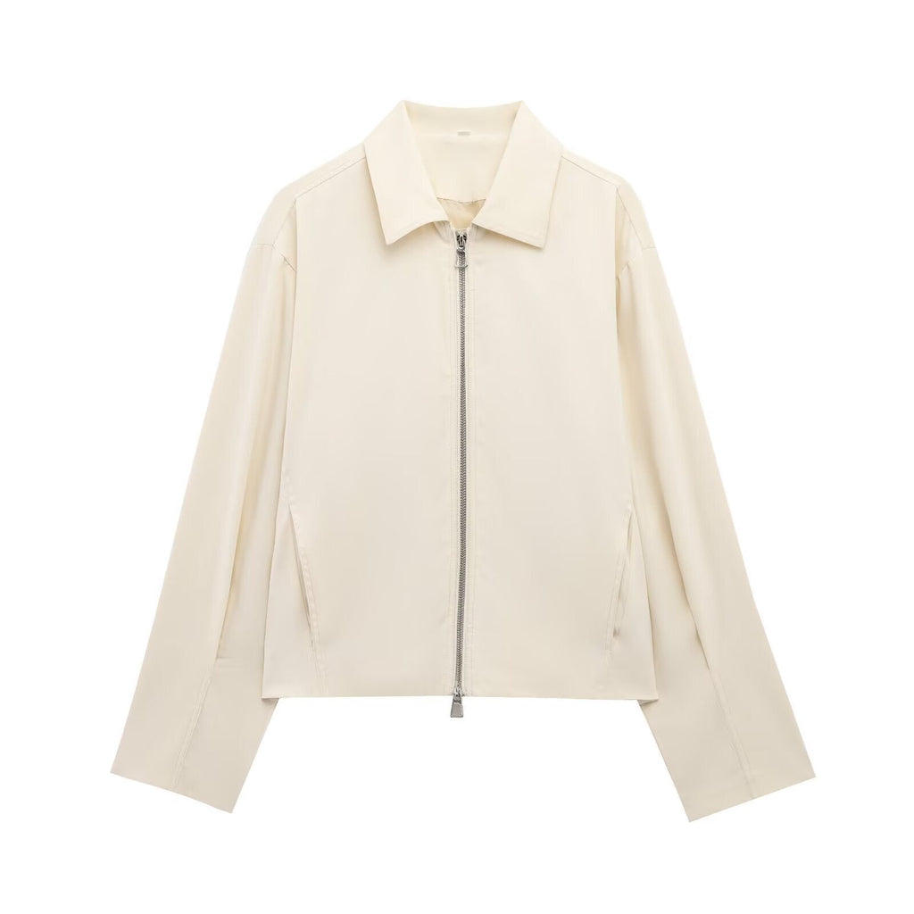 European And American-style Lapel Long-sleeve Zip-up Baseball Uniform Jacket