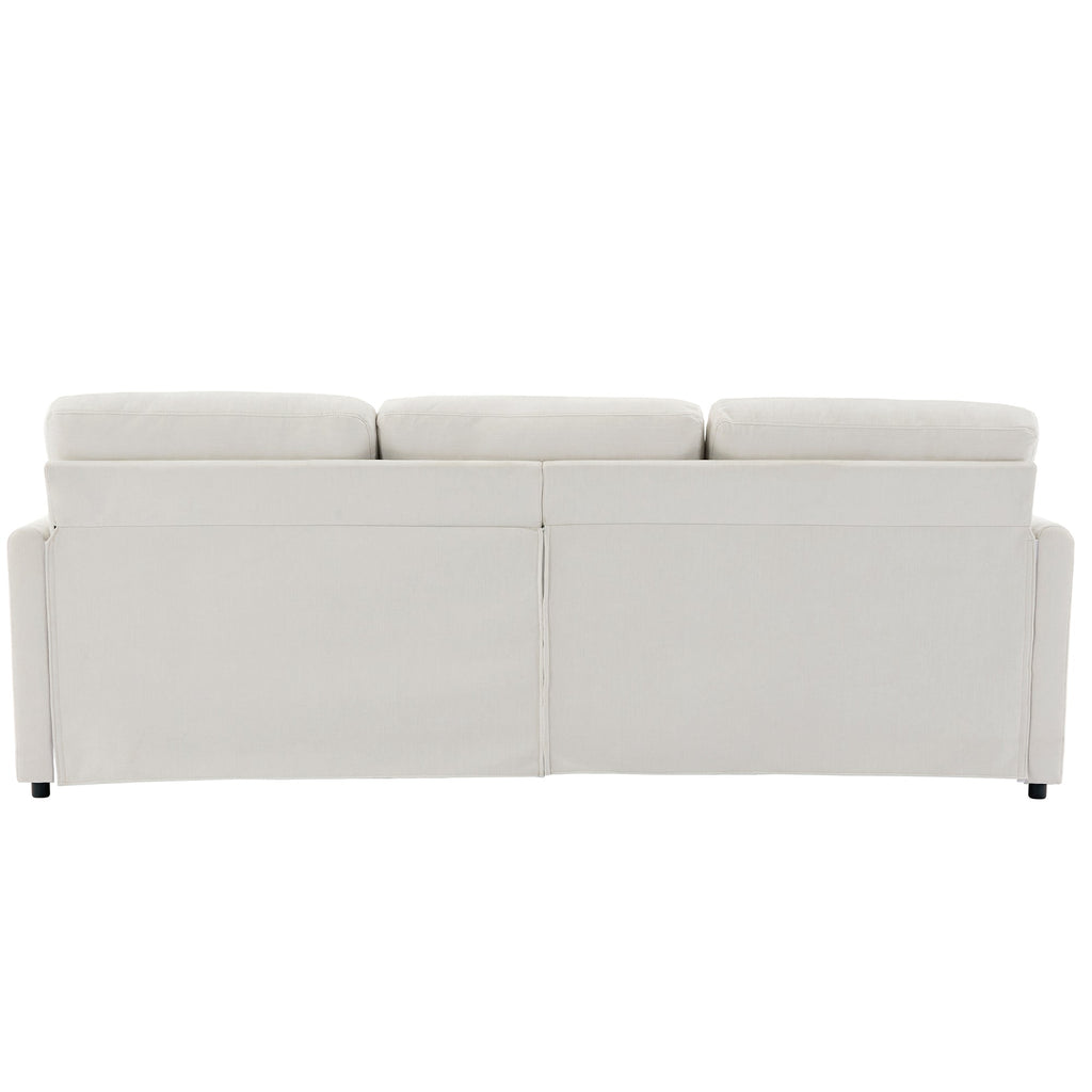 Cozy Upholstered 3-Seater Sofa with Plush Double Cushion and Ergonomic Design