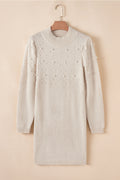 Mila Beaded High Bodycon Sweater