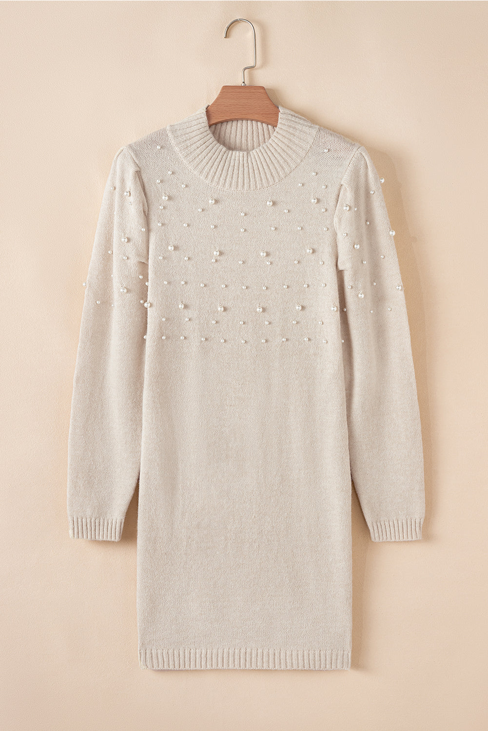 Mila Beaded High Bodycon Sweater