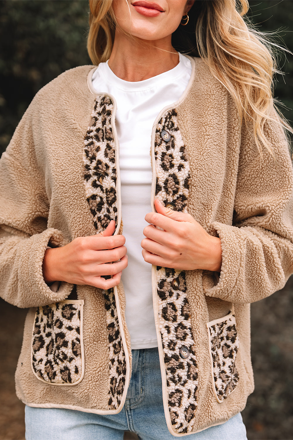 Renaona Print accent Plush Jacket
