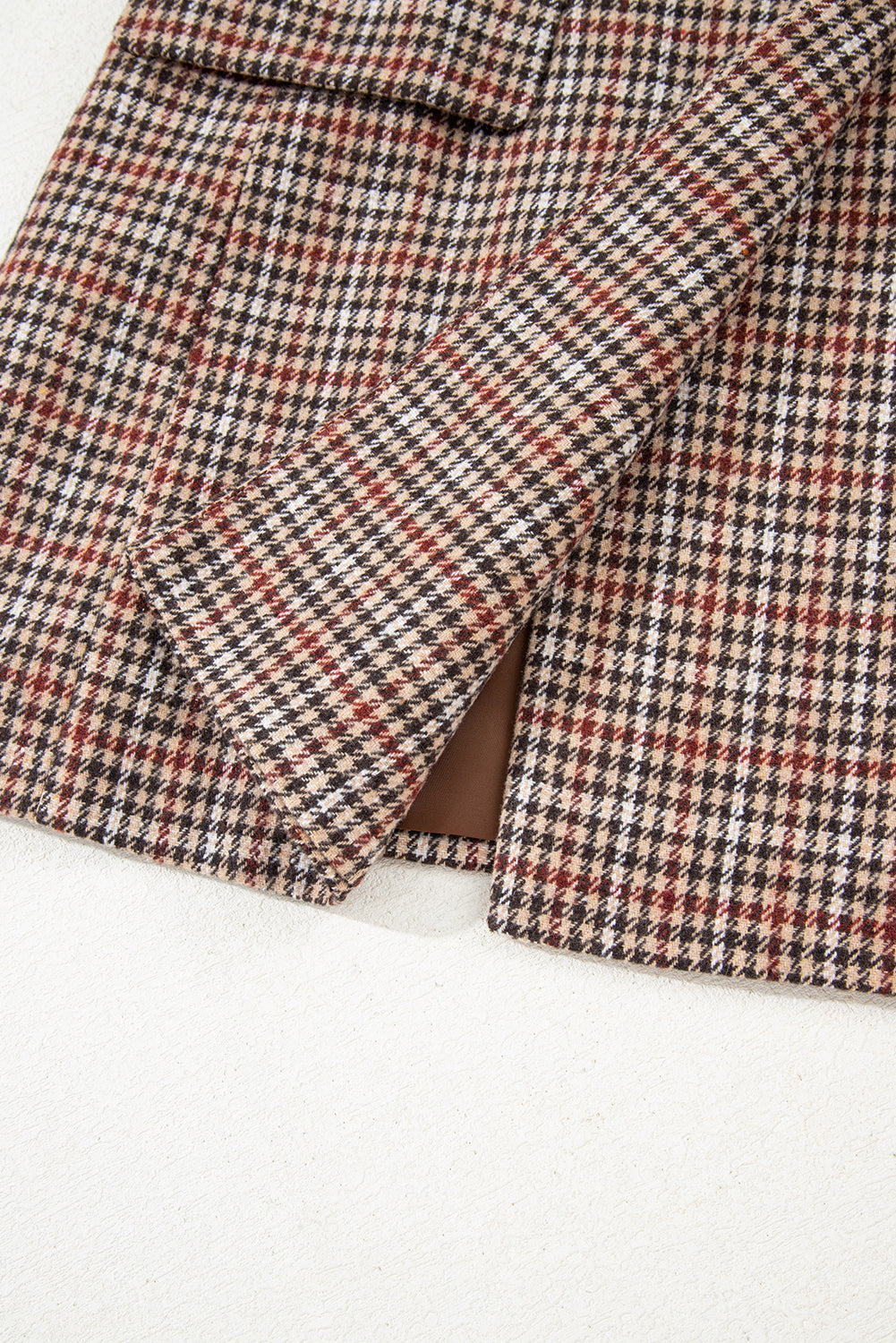 Aria Houndstooth Lapel Collar Blazer