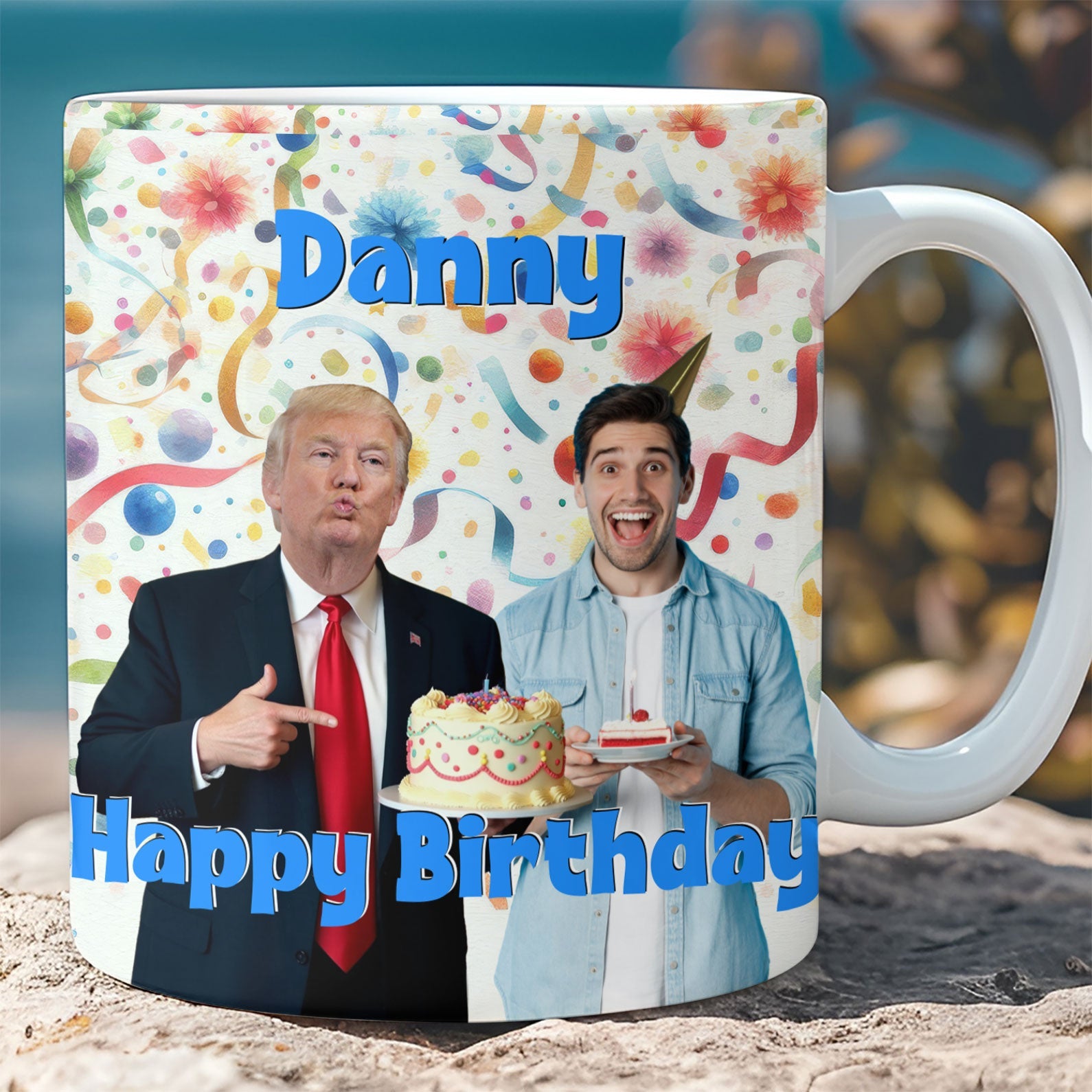 Photo With Donald Trump Custom Photo Full Wrap Mug, Birthday Mug, Birthday Gift Ideas 682046 - GOP