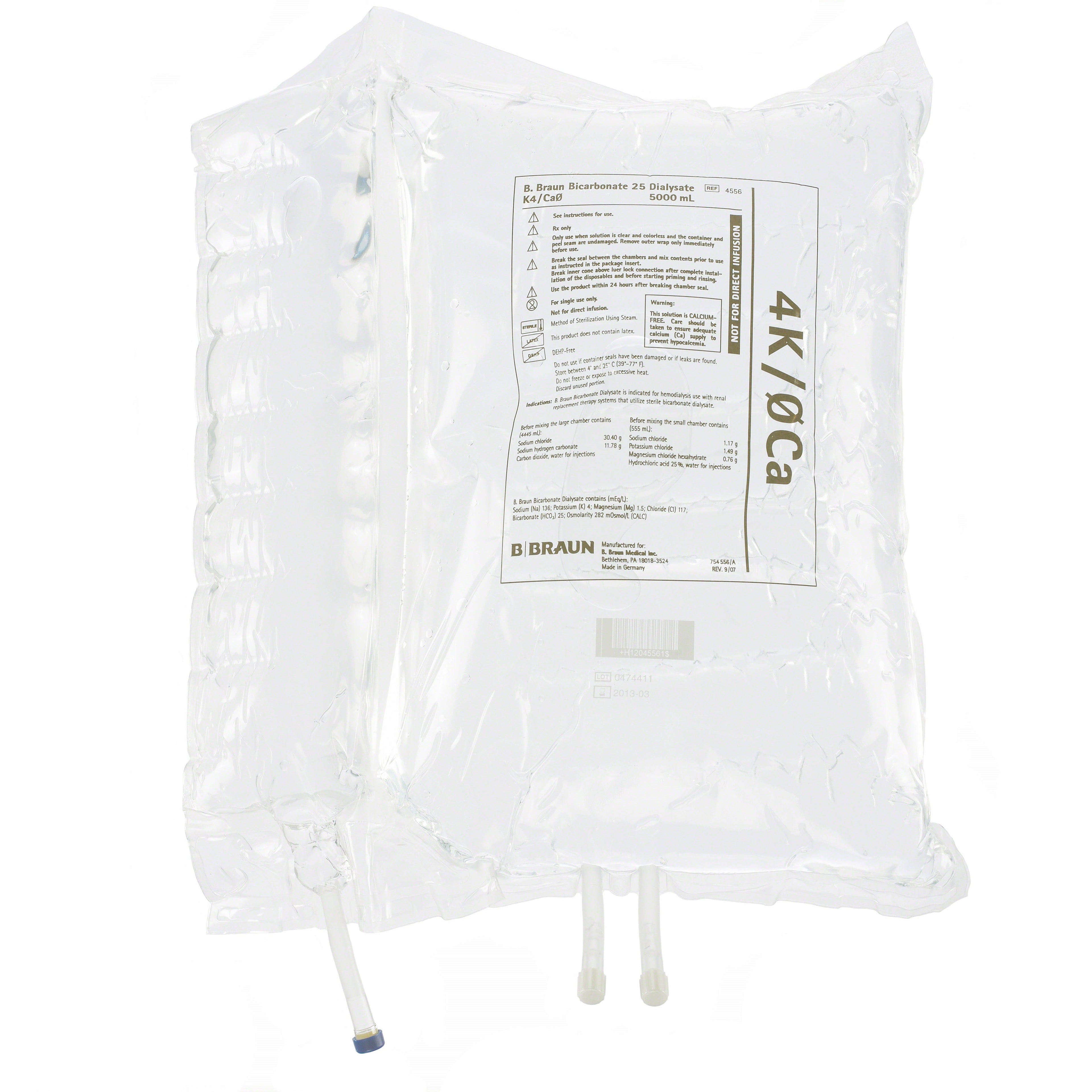 Bicarbonate 25 Dialysate Solution, Calcium-Free, 2 x 5000 mL Bag