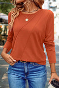 Anna Asymmetric Seam Detail Long Sleeve Top