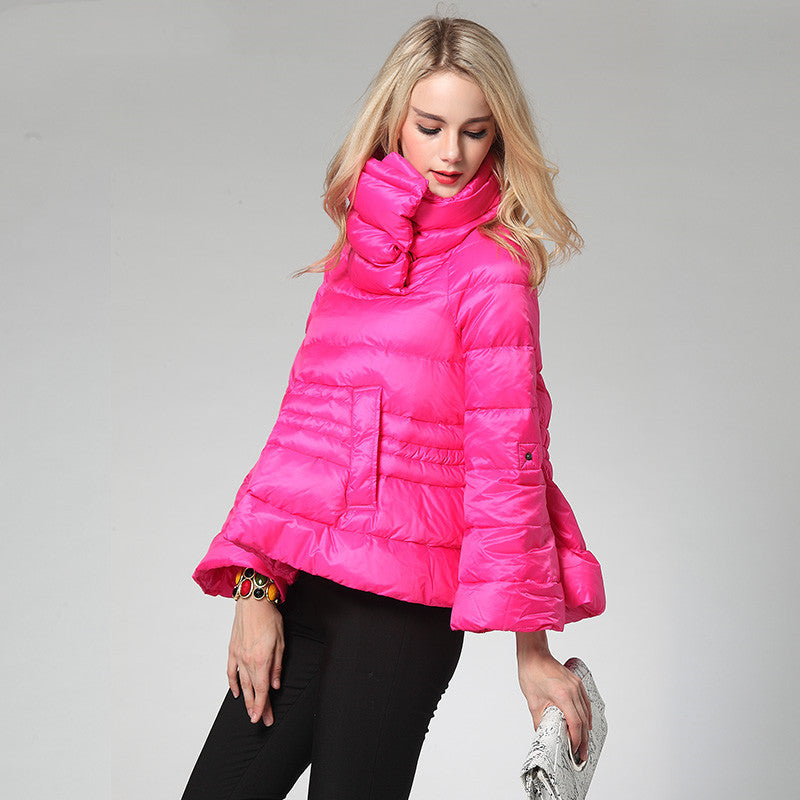 Down Jacket Women's Winter Fashion White Duck Down A- Line Plus Size Lightweight Thermal Turtleneck Down Jacket One Piece Dropshipping