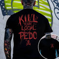 Bold Red Letter White T-Shirt – High-Contrast Graphic Tee | Statement Cotton Top