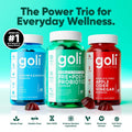 Goli Ultimate Power Wellness Trio: 3-in-1 Gummies for Stress Relief, Gut Health & Immune Support - Vegan, Gluten-Free & Non-GMO!