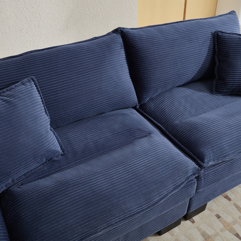 Corduroy Sofa  Couch Loveseat Sofa with Pillows