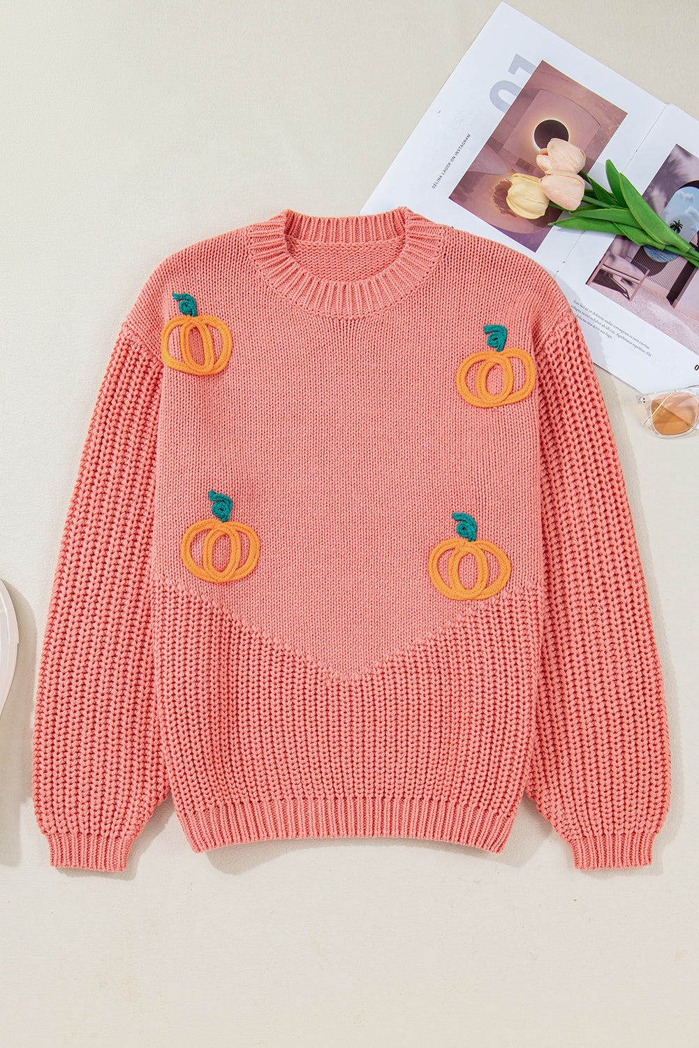 Kirahira Embroidered Thanksgiving Holiday Sweater