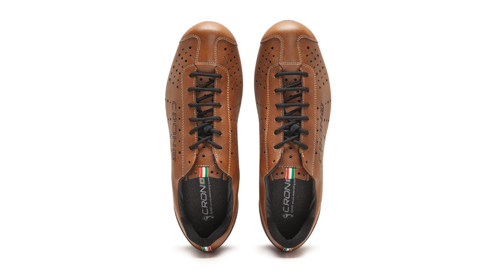 CRONO CV1 Vintage Road Cycling Shoes - Brown w/Carbon Fiber Soles