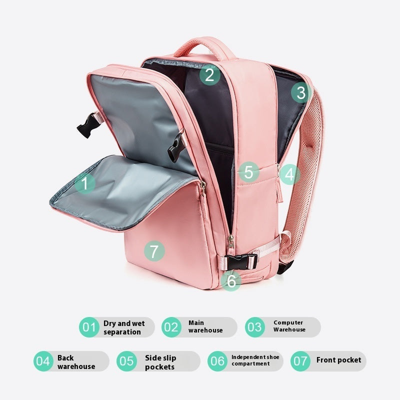 Backpack Women's Large Capacity Travel Men's Business Trip Can Be Expanded
