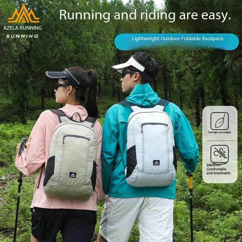 AZELA Lightweight Hiking Backpack, White Outdoor Travel Daypack With Multiple Pockets, Breathable Mesh Straps, Durable Casual Backpack For Men Women Camping Trekking