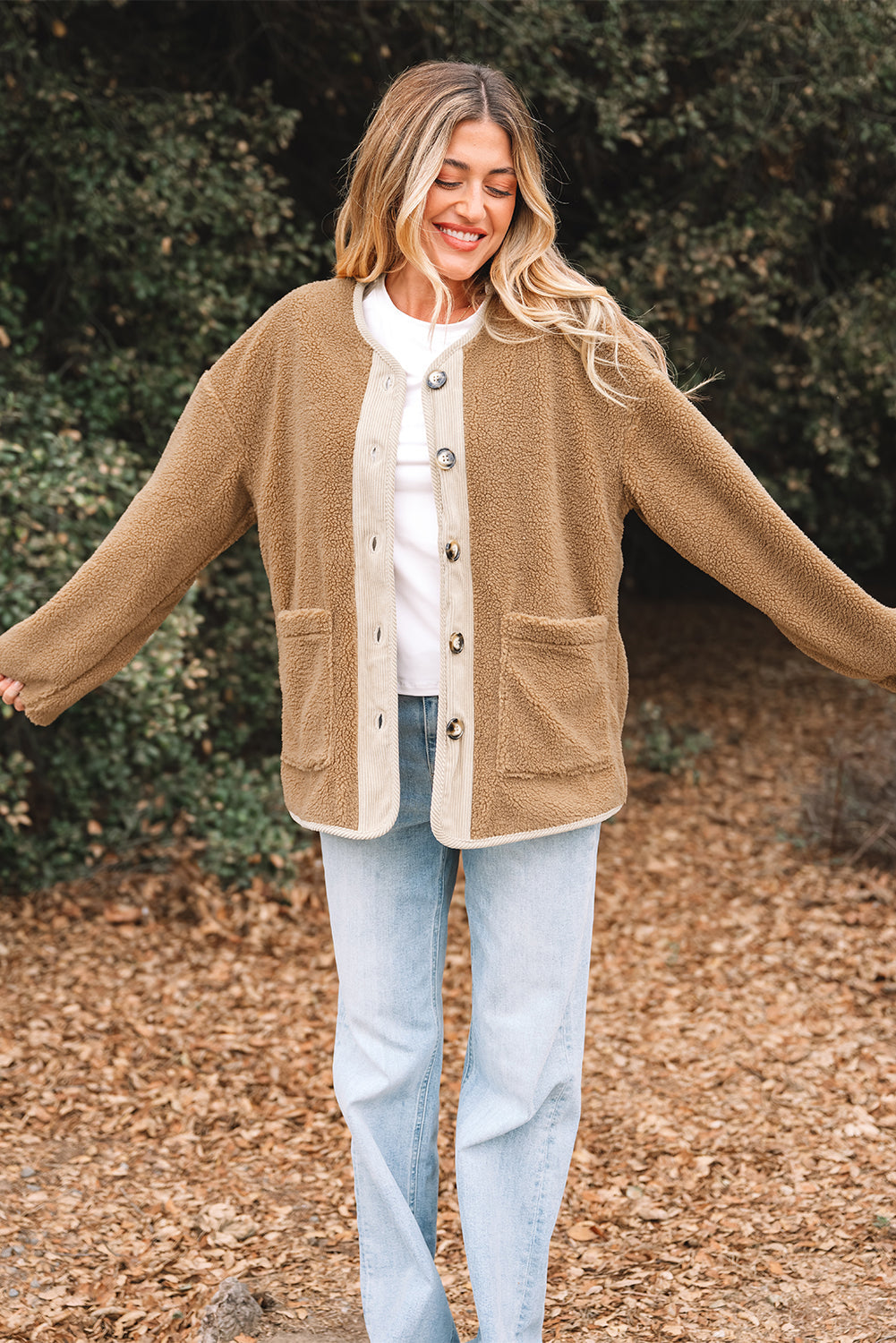 Lilisha Corduroy Edge Patchwork Jacket